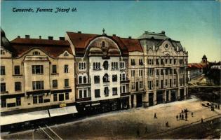 Temesvár, Timisoara; Ferenc József út, üzletek / street, shops