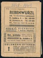 1948-1949 Izraelita zsebnaptár az 5709-i zsinagógai évre