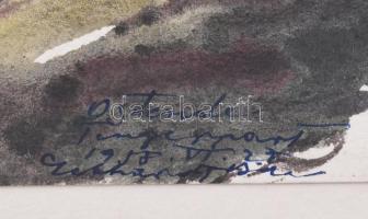 Gebhardt Béla (1901-1990): Ostende, 1958. Akvarell, papír, Jelzett. Papírra kasírozva, 19,5×28 cm