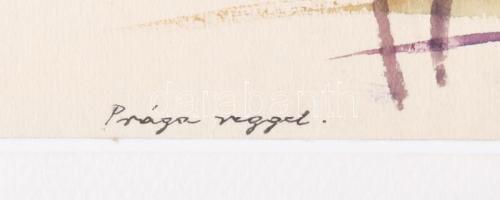 Gebhardt Béla (1901-1990): Prága, 1955. Akvarell, papír, Jelzett. Paszpartuban, 23×32 cm
