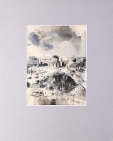 Gebhardt Béla (1901-1990): Varsó, 1955. Akvarell, papír, Jelzett. Paszpartuban, 29×21 cm