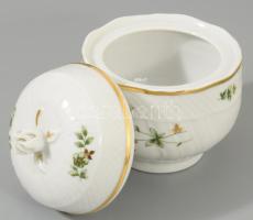 Hollóházi Erika mintás 6 személyes teás- és kávés készlet. Jelzett, teljes, kis kopással