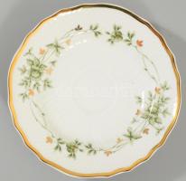 Hollóházi Erika mintás 6 személyes teás- és kávés készlet. Jelzett, teljes, kis kopással