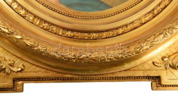 Neorokokó modorú illusztris képkeret, üvegezett, jó állapotban, befoglaló mérete 49x37 cm, teljes mé...