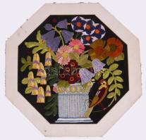 2 darab virágkosár hímzett kép, 40x40 cm