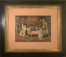 Antik képkeret Munkácsy Mihály olajnyomattal, sérülésekkel, 72x67 cm, 78x92 cm /// KIZÁRÓLAG SZEMÉLYES ÁTVÉTEL, NEM POSTÁZZUK! / ONLY PERSONAL COLLECTION AT OUR OFFICE!