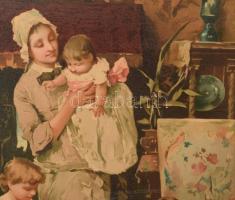 Antik képkeret Munkácsy Mihály olajnyomattal, sérülésekkel, 72x67 cm, 78x92 cm /// KIZÁRÓLAG SZEMÉLY...