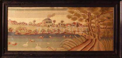 Hatalmas üvegezett képkeret, kopásokkal, 73x152 cm /// KIZÁRÓLAG SZEMÉLYES ÁTVÉTEL, NEM POSTÁZZUK! / ONLY PERSONAL COLLECTION AT OUR OFFICE!