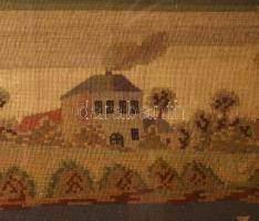 Hatalmas üvegezett képkeret, kopásokkal, 73x152 cm /// KIZÁRÓLAG SZEMÉLYES ÁTVÉTEL, NEM POSTÁZZUK! /...