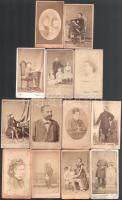 cca 1865-1875 Vegyes keményhátú fotó tétel balatonfüredi, szombathelyi, balatonföldvári, pesti és más műtermekből, vegyes állapotban, 10,5×6,5 cm