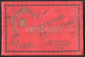 cca 1910 Hermannstadt und Umgebung leporelló, feliratozott színes képekkel, 15 db kép, kettőn törésnyom, foltos borító, 12×18 cm