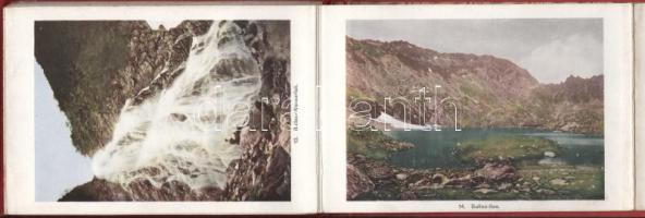 cca 1910 Hermannstadt und Umgebung leporelló, feliratozott színes képekkel, 15 db kép, kettőn törésn...