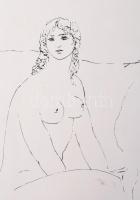 Reich Károly (1922-1988): Patakparton. Szitanyomat, papír, jelzett, számozott (22/100), néhány apró ...