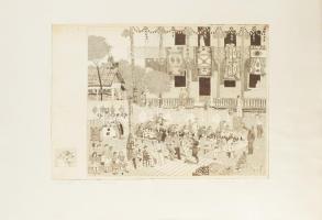 Szunyoghy András (1946-): Köszöntőt mond a (...), rézkarc, papír, jelzett, számozott (25/25). 29×39,5 cm