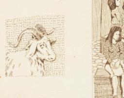 Szunyoghy András (1946-): Köszöntőt mond a (...), rézkarc, papír, jelzett, számozott (25/25). 29×39,...