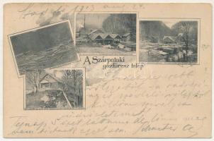 1903 Barka, Borka (Gömör); Szárpataki gőzfűrész telep, az egész telep, a telep elülső és hátulsó része, az iroda és igazgató lakás / Sägewerk, Kanzlei und Wohngebäude des Direktors / steam mill, forest industry, office and director's apartment (EK)