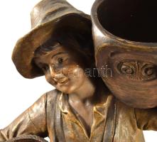 cca 1885-1910 Johann Maresch Fiú kosárral ás korsóval, Lány kosárral és korsóval szoborpár. Terv: Au...