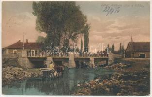1910 Léva, Levice; Kálmán utca a híddal. Schulcz Ignác kiadása / street view, bridge (EK)