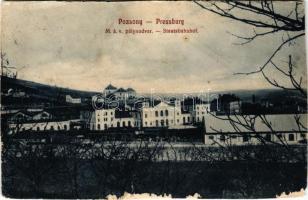 1914 Pozsony, Pressburg, Bratislava; MÁV pályaudvar, vasútállomás. G.L.P. 356. / Staatsbahnhof / railway station (r)