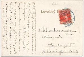 1918 Nagymihály, Michalovce; Kossuth Lajos utca, üzletek. Strömpl Jenő és István kiadása, hátoldalon...