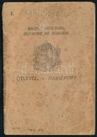 1929 Komárom, Magyar Királyság által kiállított fényképes útlevél / Hungarian passport