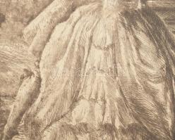 P. Csóka Imre (működött a XX. sz. első felében): Ámor nyila betalált, rézkarc, papír, jelzett, 32×24...