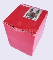 Elemmel működő világító és zenélő karácsonyi templom asztaldísz, használatlan, eredeti dobozában, m:...