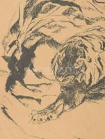Dill, Otto (1884-1957): Tigris, 1919. Litográfia, papír, jelzett a litográfián, lapszéli kisebb szak...