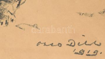 Dill, Otto (1884-1957): Tigris, 1919. Litográfia, papír, jelzett a litográfián, lapszéli kisebb szak...