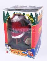 Elemmel működő táncoló-zenélő mikulás, újszerű, eredeti dobozában, m: 27 cm