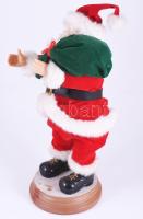 Elemmel működő nagyméretű zenélő mikulás, elemtartója tisztítandó, dobozában, m: 45 cm,