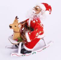 Elemmel működő zenélő mikulás, sérült dobozában, m: 22 cm