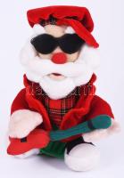 Elemmel működő zenélő mikulás, dobozában, m: 22 cm