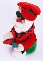 Elemmel működő zenélő mikulás, dobozában, m: 22 cm