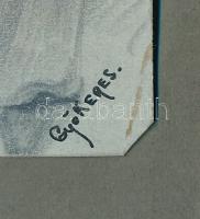 Gyökeres jelzéssel: Karikaturisztikus portré. Ceruza, papír, kissé foltos, kartonra kasírozva, 9×6 c...