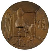Borsos Miklós (1906-1990) 1981. "Budapesti Könnyűipari Szövetkezetek Szövetsége" kétoldalas, öntött bronz emlékérem (86mm) T:AU