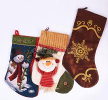 5 darab karácsonyi zokni falidísz, h: 50 cm alatt