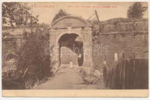 Ada Kaleh, kapu, Réthy féle Pemetefű cukorka köhögés ellen reklám / entry gate, Hungarian candy advertisement (fa)