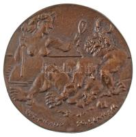 Borsos Miklós (1906-1990) 1955. "Hommage a Picasso" kétoldalas bronz emlékérem (84mm) T:AU...