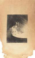 Goetze, Otto (1868-1931): Olvasó hölgy. Rézkarc, papír. Jelzett. Lap széle sérült. 29x24 cm
