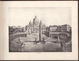 cca 1920 Ricordo di Roma, album 40 db fekete-fehér képpel, hátoldalukon többnyelvű ismertető szövegg...