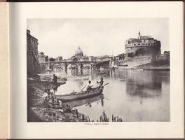 cca 1920 Ricordo di Roma, album 40 db fekete-fehér képpel, hátoldalukon többnyelvű ismertető szövegg...