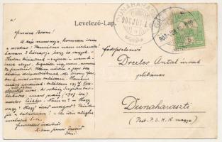 1908 Gátalja, Gáttája, Gataia; Község látképe, templom / street view, church. Art Nouveau (fl)