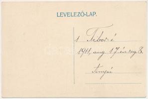 1911 Gátalja, Gáttája, Gataia; Római katolikus templom, Vasút utca, vasútállomás. Szecessziós-virágo...