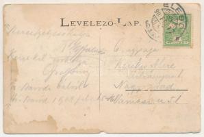 1908 Nagybáród, Borod; Jó szerencsét! Üdvözlet a nagybáródi kőszénbányából. Szénkészlet a sikló ment...