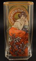 Goebel Artis orbis Mucha szecessziós váza. Jelzett, hibátlan m: 16 cm