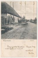 1915 Magyarbodza, Vama Buzaului (Bodzaforduló, Intorsura Buzaului); Fő utca, Indig üzlete / main street, shop (gyűrődés / crease)