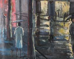 Corini Margit (1897-1982): Párizsi utca. Olaj, vászon. Jelezve balra lent: M de Corini. Hátoldalán 1...