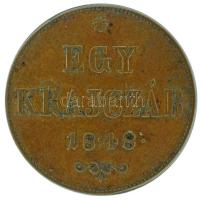 1848. 1kr Cu T:AU, kis patina Adamo B1