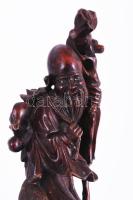 Keleti bölcset ábrázoló nemesfa faragott fa szobor. 27 cm